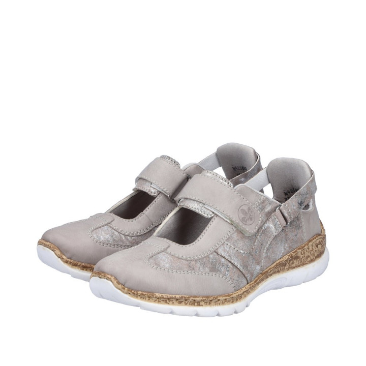 basket Rieker Femme  Argenté N4258-90 Mémoire de forme