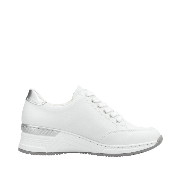 Basket Rieker Femme Compensé Blanche N4322-80