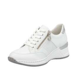 Basket Rieker Femme Compensé Blanche N4322-80