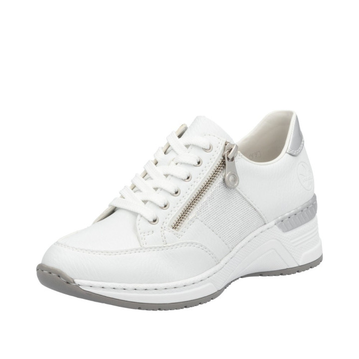 Basket Rieker Femme Compensé Blanche N4322-80