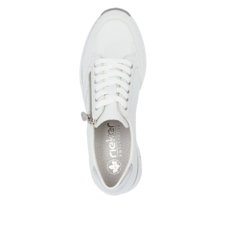 Basket Rieker Femme Compensé Blanche N4322-80