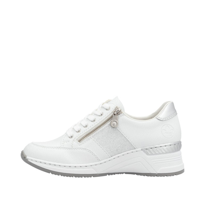 Basket Rieker Femme Compensé Blanche N4322-80