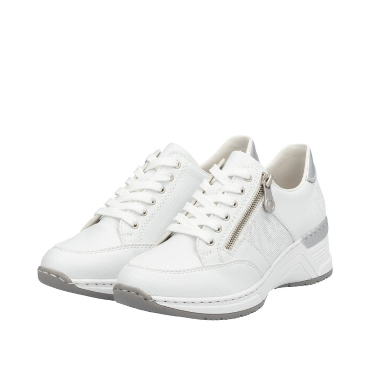Basket Rieker Femme Compensé Blanche N4322-80