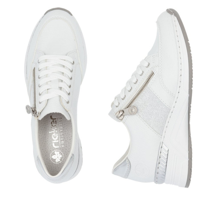 Basket Rieker Femme Compensé Blanche N4322-80
