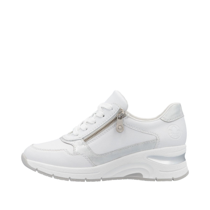 Basket compensée Femme Rieker N9301-80 blanc