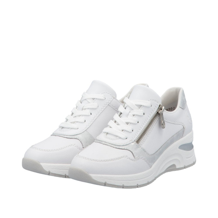 Basket compensée Femme Rieker N9301-80 blanc