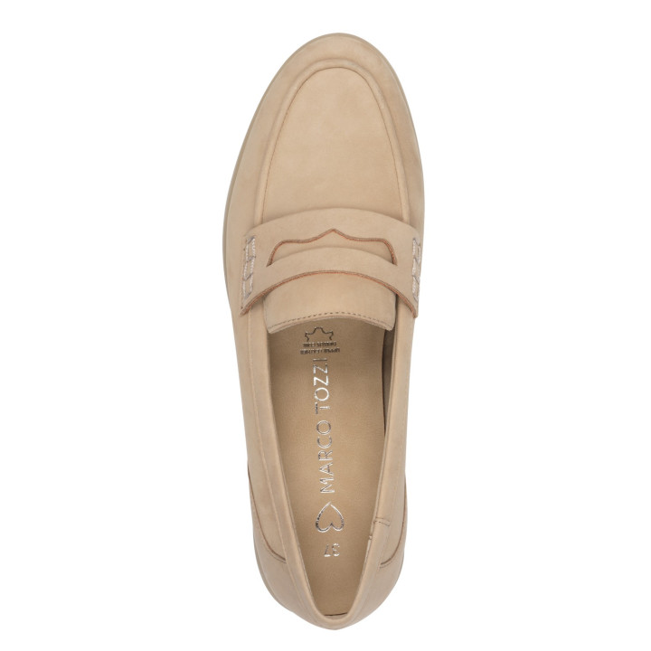 Mocassin 24603 Taupe Nubuck Marco Tozzi Semelle amovible