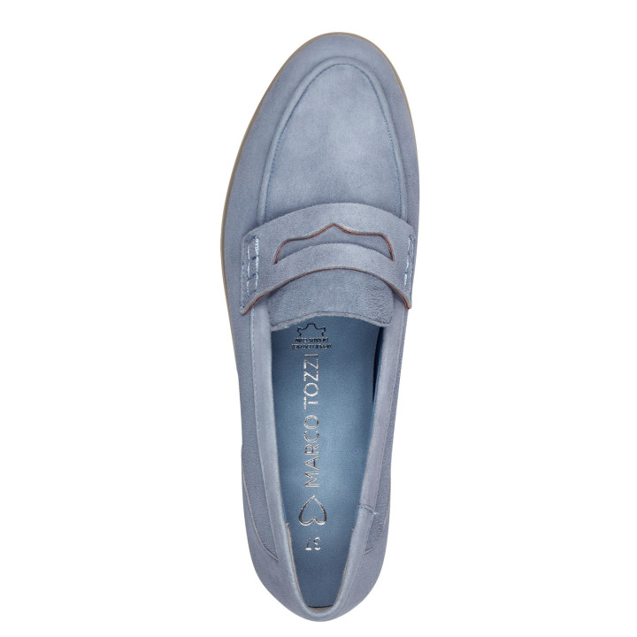 Mocassin Marco Tozzi 24603 Polar Bleu Nubuck Semelle amovible