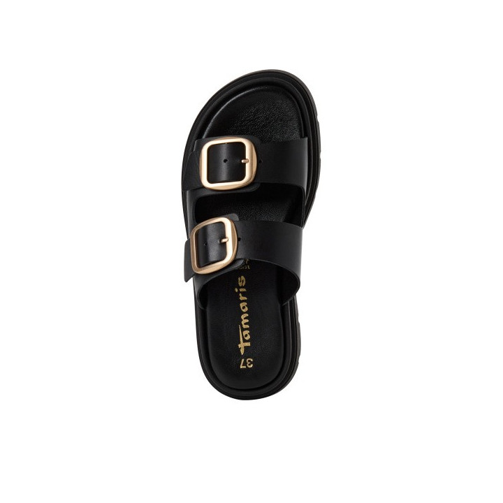 Mule Tamaris 27239 Noire avec ces deux boucles ajustables