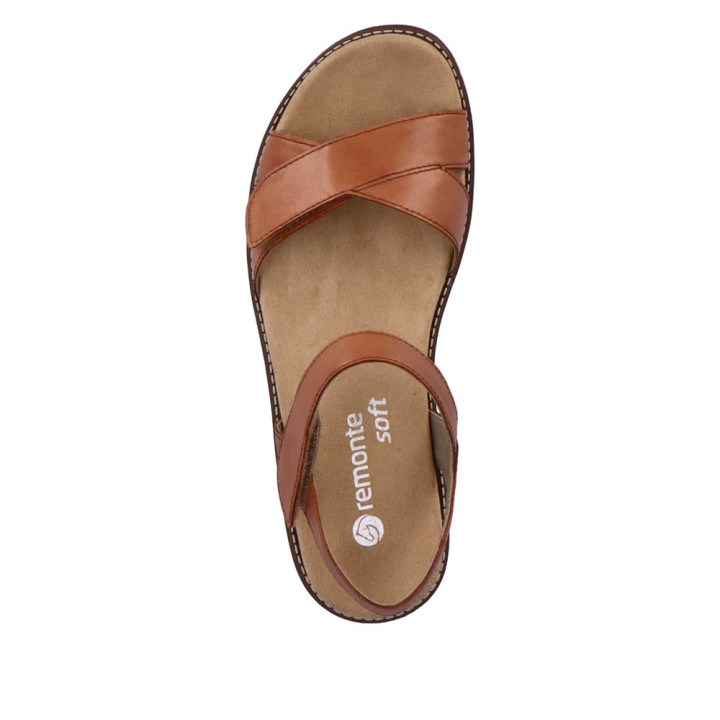 Sandale Remonte Femme D2049-22 cuir marron Semelle amovible