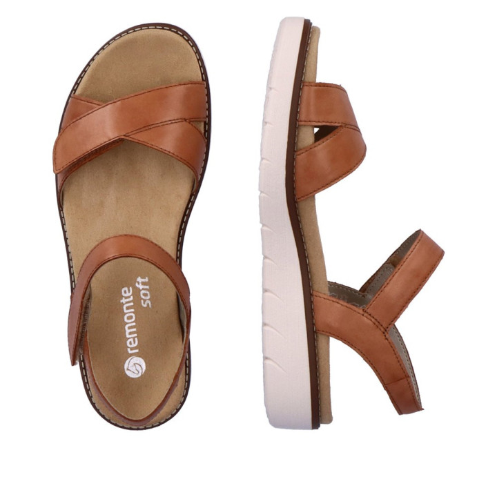 Sandale Remonte Femme D2049-22 cuir marron Semelle amovible
