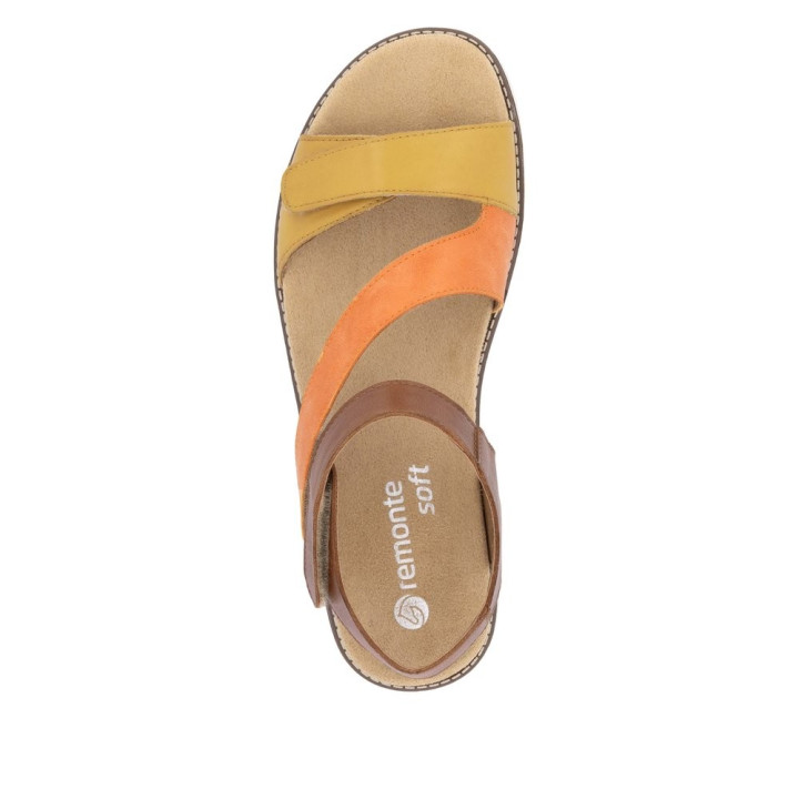 Sandale Remonte D2050-25 marron orange jaune semelle amovible