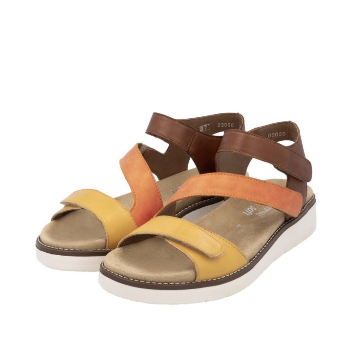 Sandale Remonte D2050-25 marron orange jaune semelle amovible