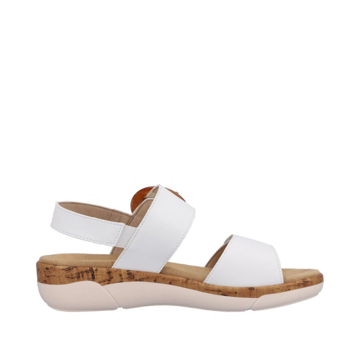 Sandale Femme Remonte R6853-80 Blanche semelle amovible