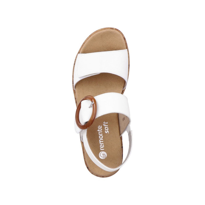 Sandale Femme Remonte R6853-80 Blanche semelle amovible