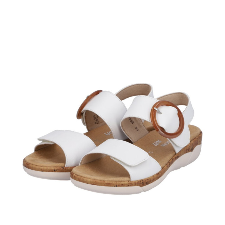 Sandale Femme Remonte R6853-80 Blanche semelle amovible