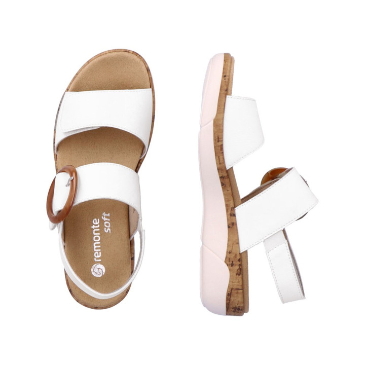 Sandale Femme Remonte R6853-80 Blanche semelle amovible