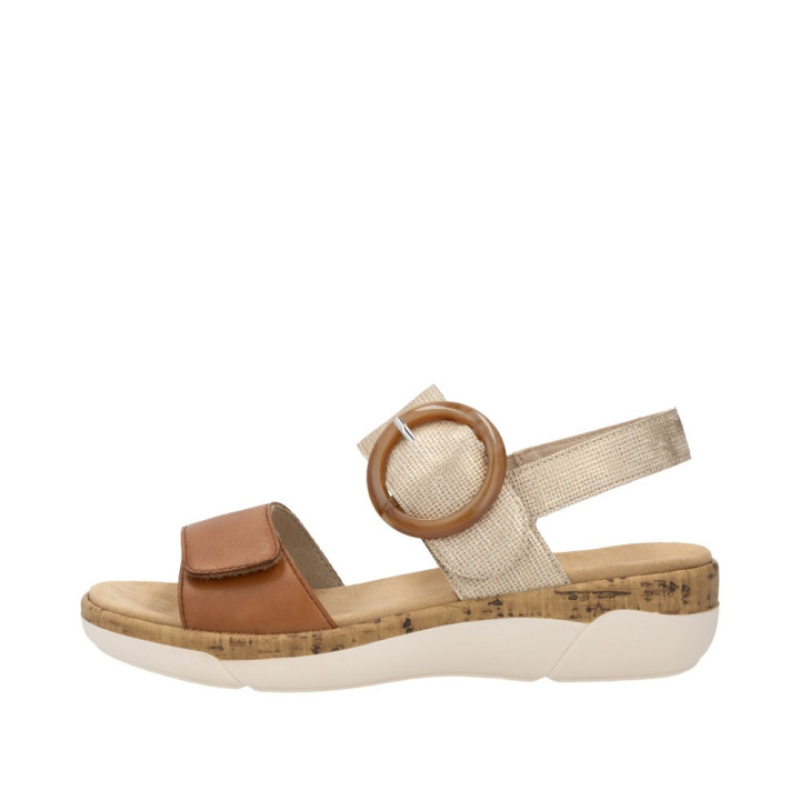 Sandale Remonte Femme R6853-90 Semelle Amovible métallique et marron