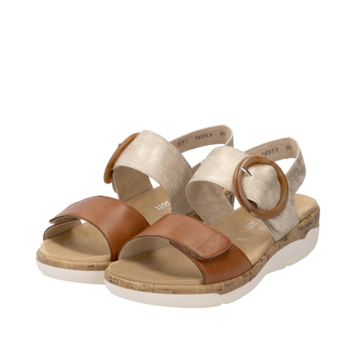 Sandale Remonte Femme R6853-90 Semelle Amovible métallique et marron